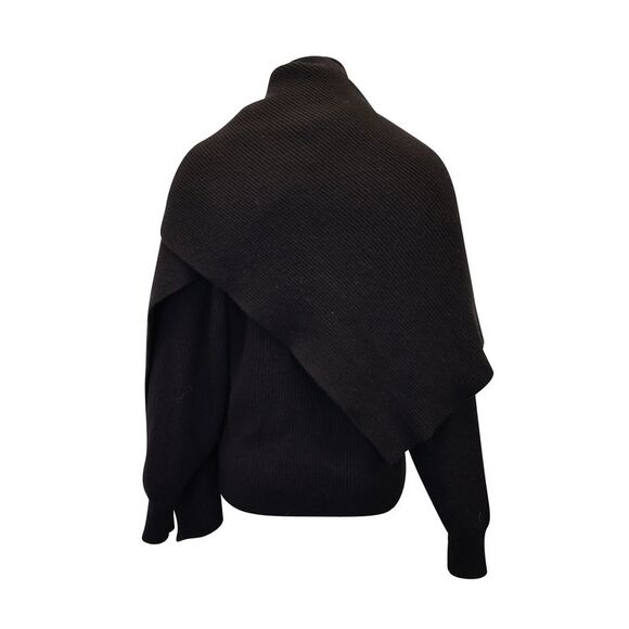 The Row Cardigan with Scarf in Black Cashmere - Picture 4 of 5